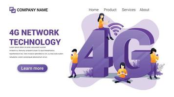 4G network technology Illustration for Web, web interface, website, web graphic Template vector fully editable Design