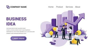 Business idea Illustration for Web, web interface, website, web graphic Template vector fully editable Design