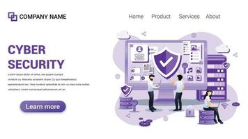 Cyber security Illustration for Web, web interface, website, web graphic Template vector fully editable Design