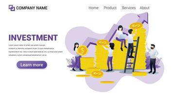 Investment Illustration for Web, web interface, website, web graphic Template vector fully editable Design