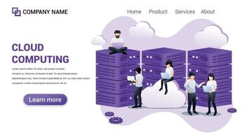 Cloud Computing Illustration for Web, web interface, website, web graphic Template vector fully editable Design