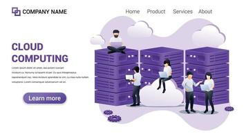 Cloud Computing Illustration for Web, web interface, website, web graphic Template vector fully editable Design