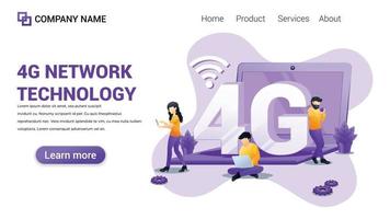 4G network technology Illustration for Web, web interface, website, web graphic Template vector fully editable Design