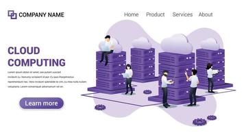 Cloud Computing Illustration for Web, web interface, website, web graphic Template vector fully editable Design