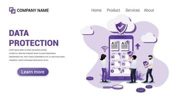 Data protection Illustration for Web, web interface, website, web graphic Template vector fully editable Design