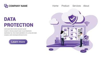 Data protection Illustration for Web, web interface, website, web graphic Template vector fully editable Design