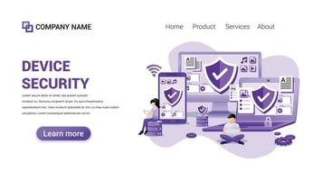 Device security Illustration for Web, web interface, website, web graphic Template vector fully editable Design