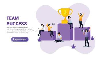 Team success Illustration for Web, web interface, website, web graphic Template vector fully editable Design