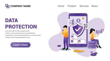 Data protection Illustration for Web, web interface, website, web graphic Template vector fully editable Design