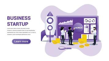 Business startup Illustration for Web, web interface, website, web graphic Template vector fully editable Design