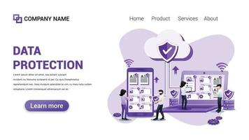 Data protection Illustration for Web, web interface, website, web graphic Template vector fully editable Design