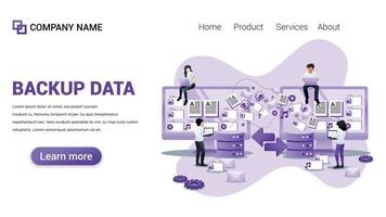 ilustración de datos de copia de seguridad para web, interfaz web, sitio web, vector de plantilla gráfica web diseño totalmente editable