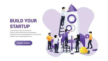 Build your startup Illustration for Web, web interface, website, web graphic Template vector fully editable Design