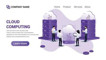 Cloud Computing Illustration for Web, web interface, website, web graphic Template vector fully editable Design