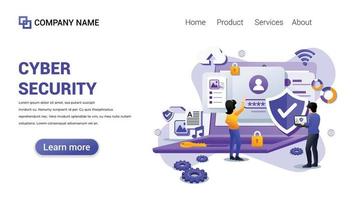 Cyber security Illustration for Web, web interface, website, web graphic Template vector fully editable Design