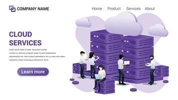 Cloud service Illustration for Web, web interface, website, web graphic Template vector fully editable Design