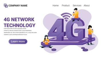 4G network technology Illustration for Web, web interface, website, web graphic Template vector fully editable Design