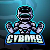 Cyborg mascot esport logo design vector