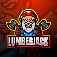 Lumberjack mascot esport logo design vector