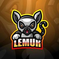 diseño de logotipo de esport de mascota de lémur vector