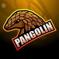 diseño de logotipo de esport de mascota de pangolín vector