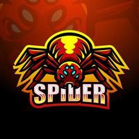 Spider mascot esport logo design vector