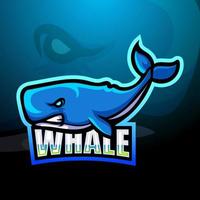 diseño de logotipo de esport de mascota de ballena vector
