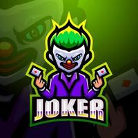 Joker mascot esport logo design vector