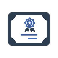 icono de certificado. símbolo de vector de contrato