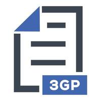 icono de formato de archivo 3gp. imagen vectorial en formato 3gp vector