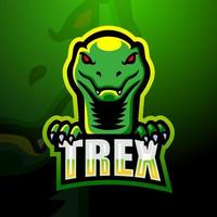 diseño de logotipo de mascota de dinosaurio t-rex vector