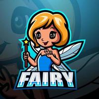 Little fairy mascot esport logo design vector