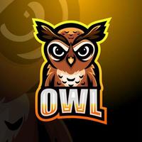 Owl mascot esport logo design vector