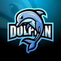 Dolphin mascot esport logo design vector