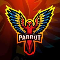 diseño de logotipo de esport de mascota de loro vector