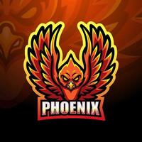 Phoenix mascot esport logo design vector