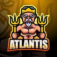 Atlantis mascot esport logo design vector