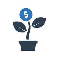 Money growth icon, Money Investment vector