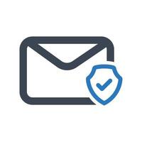 Mail protection icon on white background vector