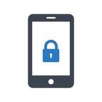 Mobile security icon on white background vector