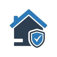 icono de seguro de hogar, símbolo de protección de la casa para su sitio web, logotipo, aplicación, diseño de interfaz de usuario vector