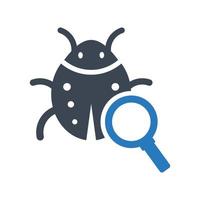 Find bug icon on white background vector