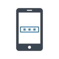 Mobile security icon on white background vector