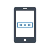 Mobile security icon on white background vector