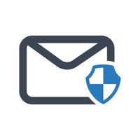 Email protection icon on white background vector