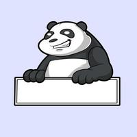 panda with blank text mascot logo vector