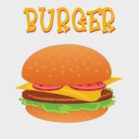 burger on white background vector