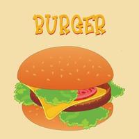 burger on white background vector