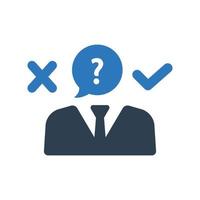 Financial decision making icon. Yes or no decision vector