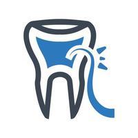 icono de escala de dientes, símbolo de caries dental vector